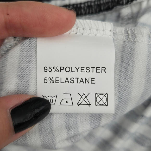 Fashion Casual Drawstring Elastic Waist Womens Stripe Wide Leg Pants. Bl… - Picture 7 of 9